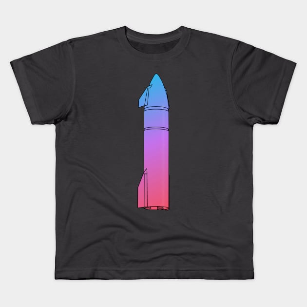 Starship Gradient Kids T-Shirt by kkingsbe